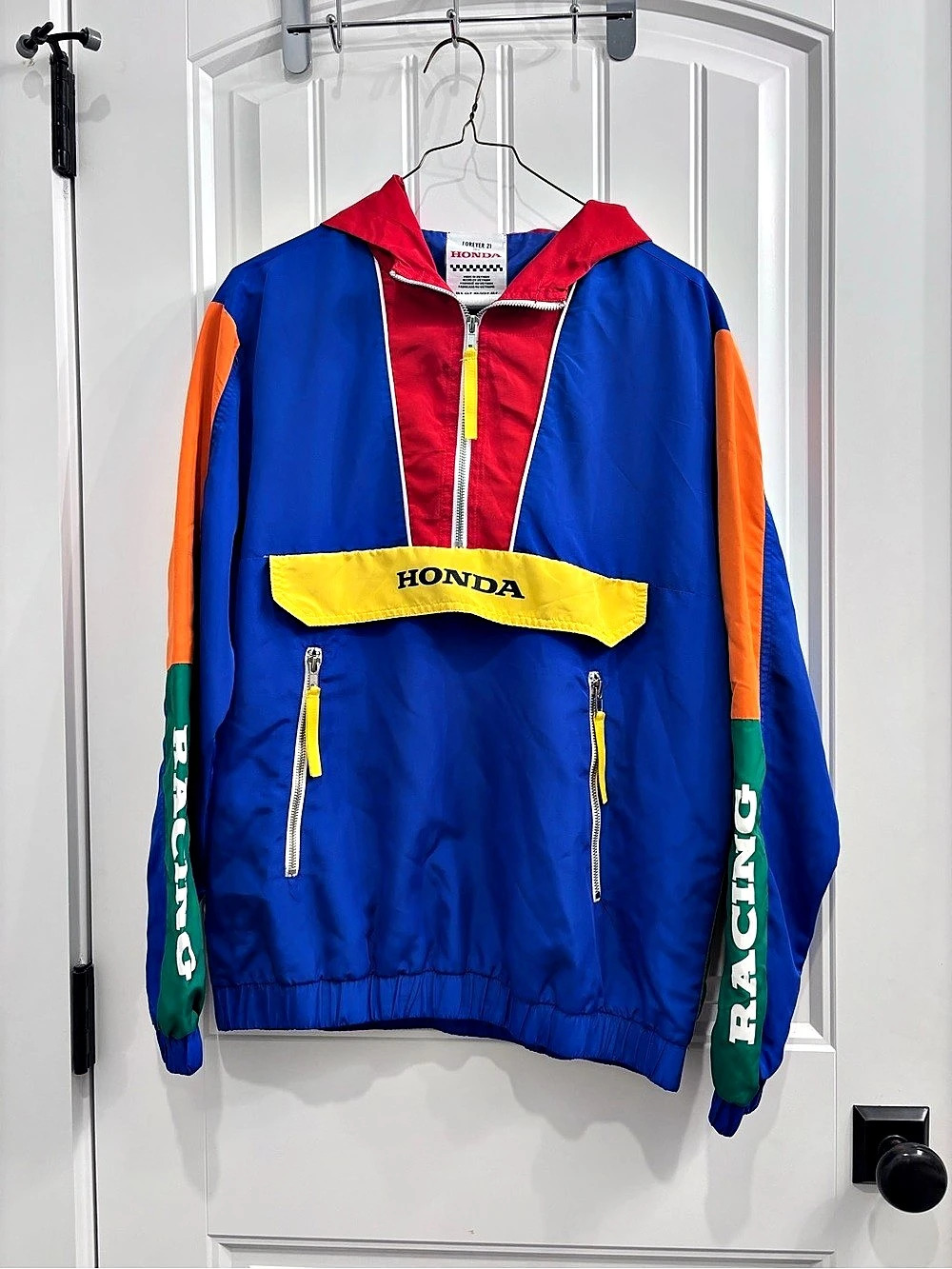 Forever 21 Honda Colorblock Anorak Windbreaker Jacket Colorblock